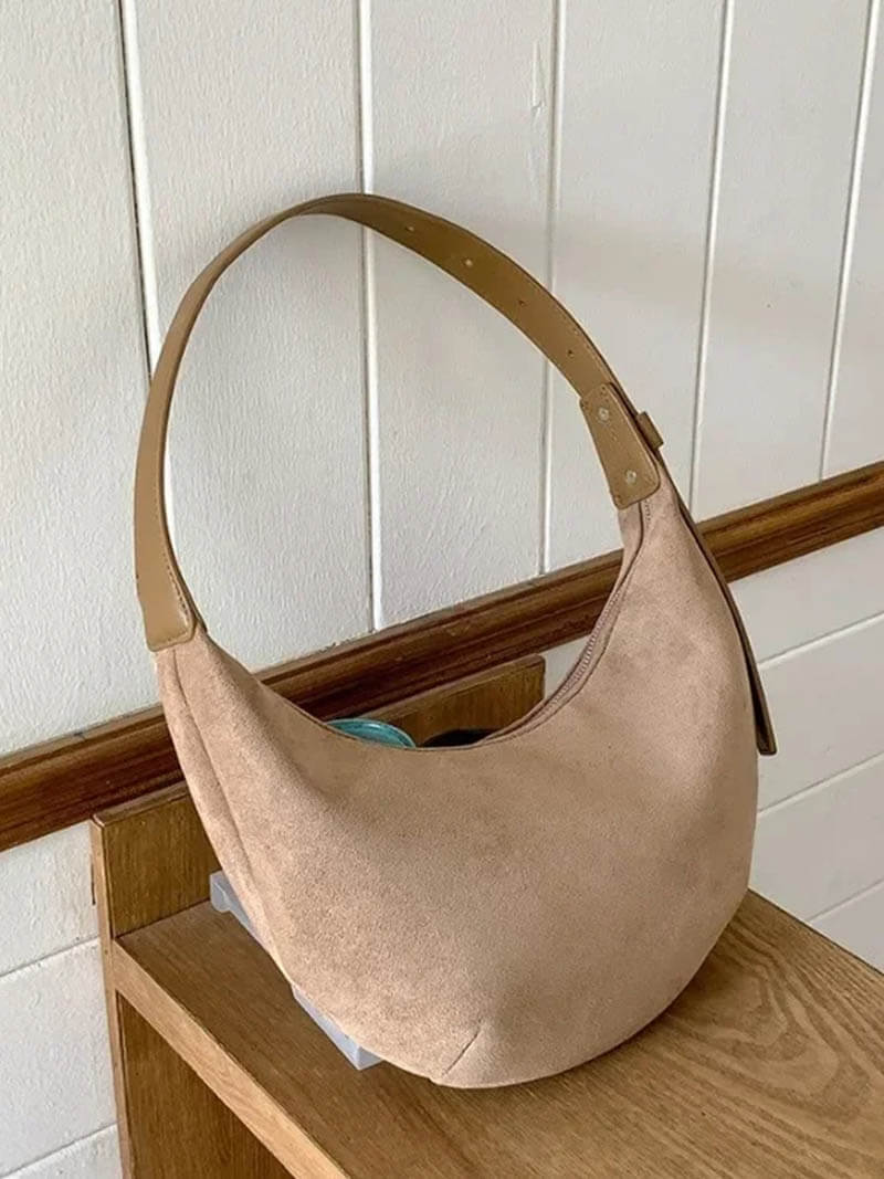 Lydia Halfmoon faux suede Bag